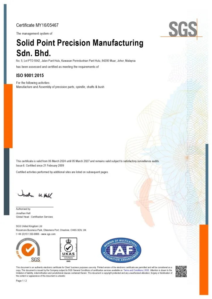 Capabilities & Quality Assurance 4 ISO SOLIDPOINT